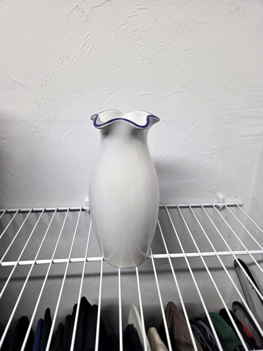 Beachly Ceramic Scalloped Vase White Ceramic Vase  New Never Used